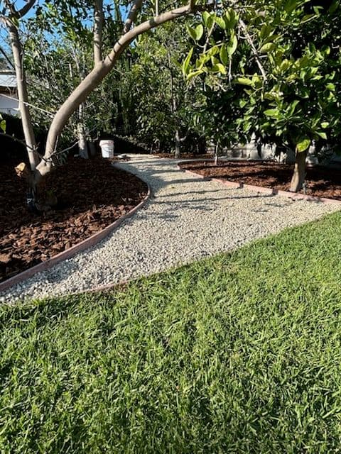 Garden Makeover with Bark Mulch and Gravel Path